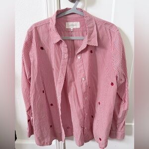 THE GREAT. Embroidered Button Down